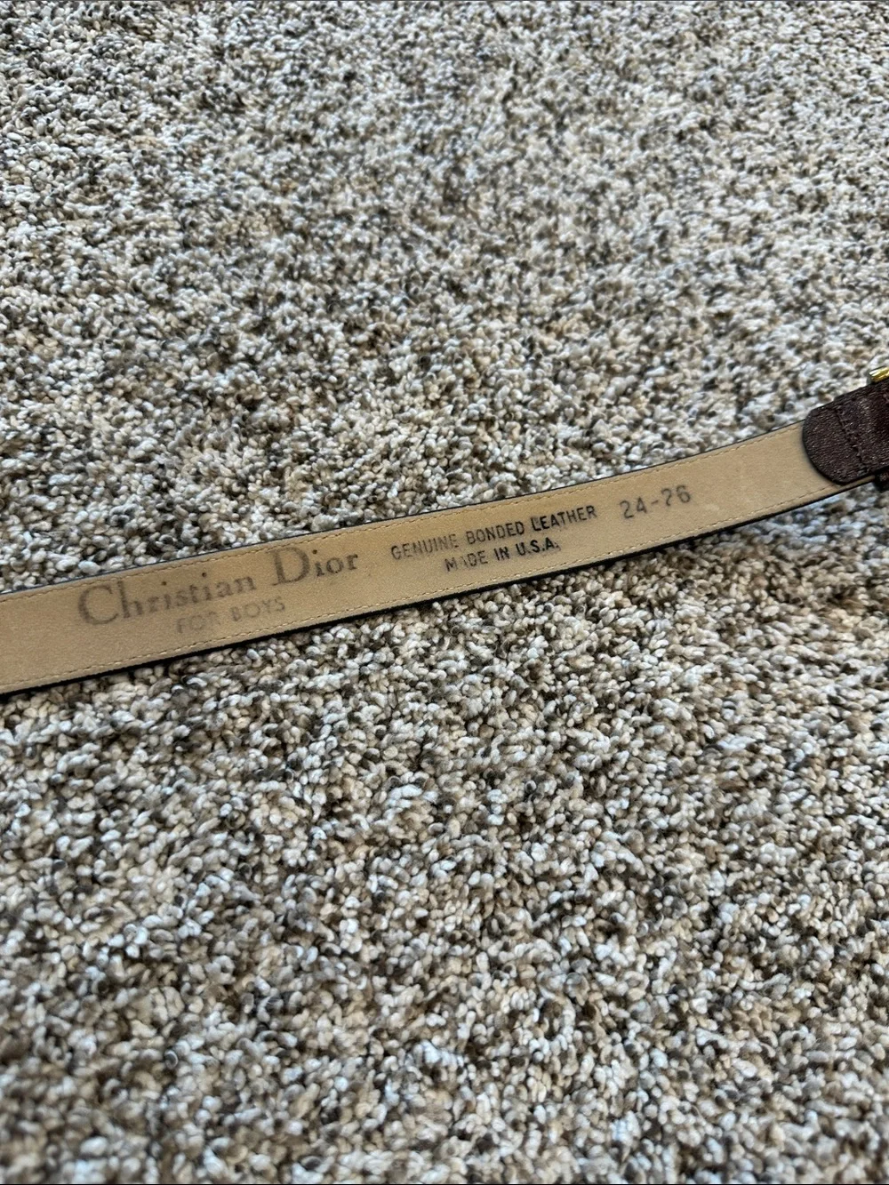 Vintage Christian Dior for Boys Brown Belt Gold Dior Buckle 24-26 USA